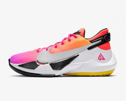 Nike Zoom Freak 2 EP Dégradé Fade Rouge Flamme Rose Blanc Noir DB4738-600