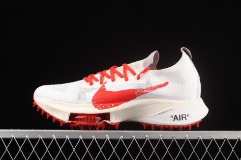 Off-White x Nike Air Zoom Tempo Next% White Gym Red CV0697-002、シューズ、スニーカー