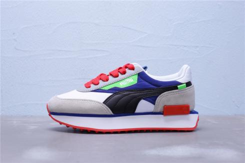 Puma Basket Classic Tiger Mesh Grey Red Blue Casual Shoes 372053-04