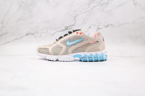 Stussy x Nike Air Zoom Spiridon Caged 2 Beige Siliver Blue CJ1288-006
