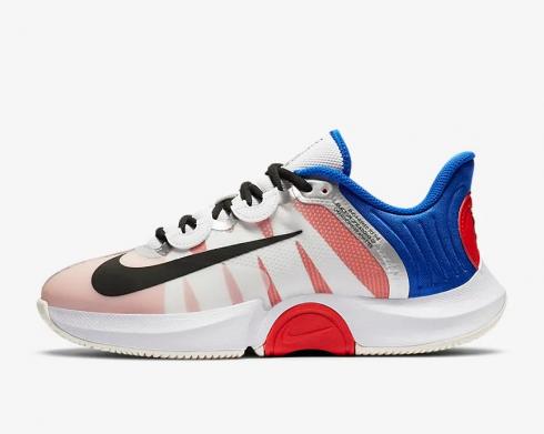 Womens NikeCourt Air Zoom GP Turbo White Racer Blue Light Crimson CK7580-100