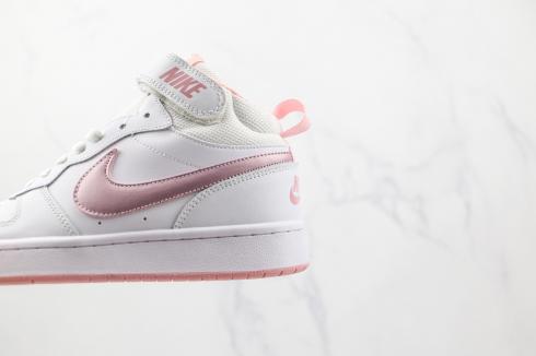 Womens Nike Court Borough Mid 2 GS White Pink Glaze CD7782 105 Nike