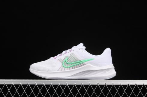 Mujeres Nike Downshifter 11 Blanco Verde Púrpura Zapatos CW3413-101