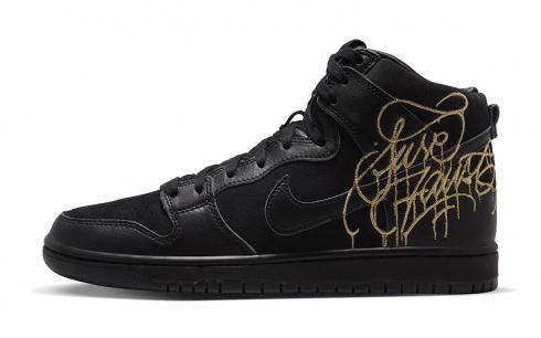 FAUST x Nike SB Dunk High The Devil is in The Details Black Metallic Gold DH7755-001,신발,운동화를