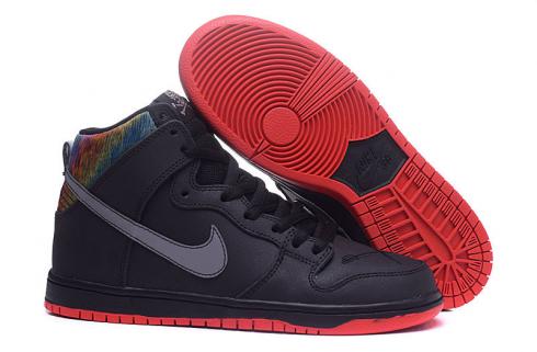 Nike DUNK SB High Skateboarding รองเท้า Unisex รองเท้าไลฟ์สไตล์สีดำสีเทาสีแดง 313171