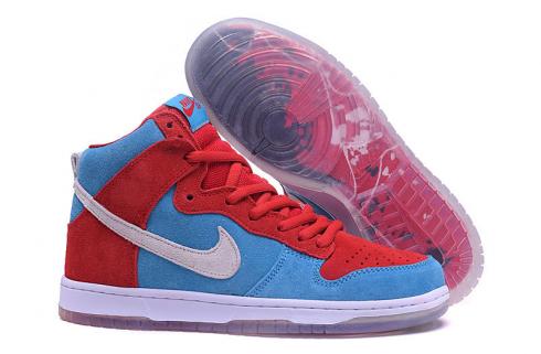 Nike DUNK SB High Skateboarding รองเท้า Unisex รองเท้าไลฟ์สไตล์ Sky Blue Red White 313171