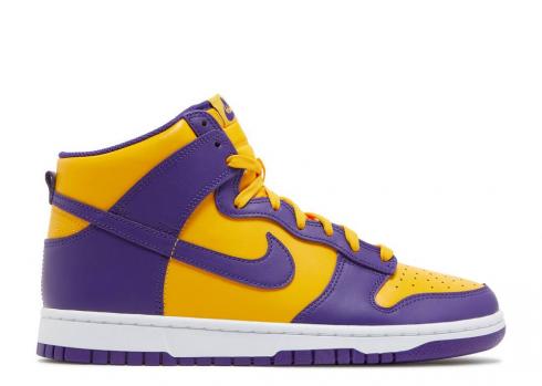 Nike Dunk High Lakers Purple University Court White Gold DD1399-500