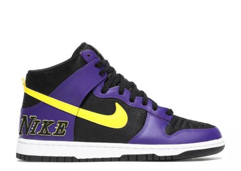 Nike SB Dunk High Premium Emb Lakers Opti Paars Geel Zwart Court Wit DH0642-001