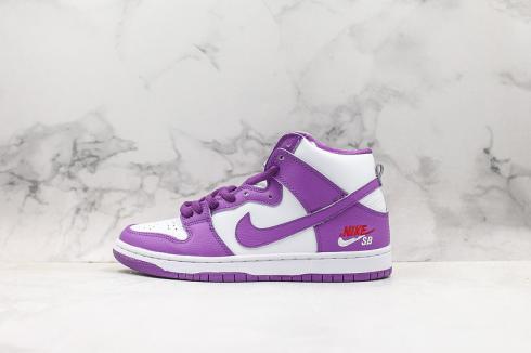 Femme Nike SB Zoom Dunk High Pro Violet Blanc 854851-300