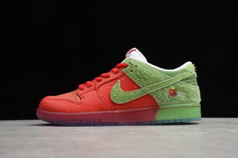 2020 Nike SB Dunk Low Pro Strawberry Cough University Red Spinach Green Skateboardové boty CW7093-601
