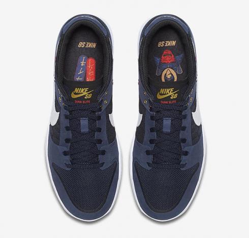 Nike DUNK SB Low รองเท้าสเก็ตบอร์ดไลฟ์สไตล์รองเท้า Unisex สีน้ำเงินเข้มสีขาวสีแดง 877063-416