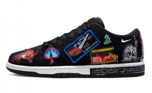 *<s>Buy </s>Nike SB Dunk Low Neckface Black Multi-Color White DQ4488-001<s>,shoes,sneakers.</s>