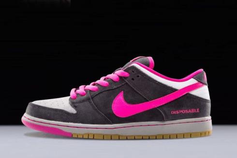 Nike SB Dunk Low Premium QS Engangs Sort Pink Folie Hvid 504750 061