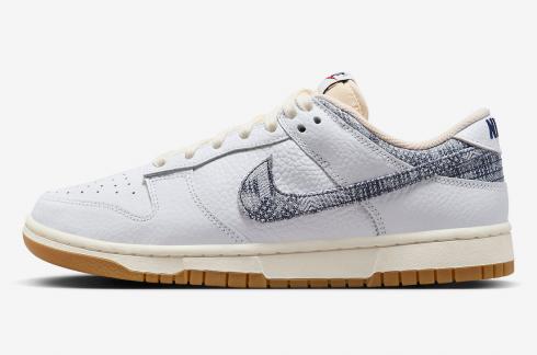 Nike SB Dunk Low 水洗牛仔布午夜海軍藍帆膠淺棕色 FN6881-100