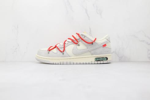 Off-White x Nike SB Dunk Low Lot 33 מתוך 50 Neutral Grey Chile Red DJ0950-118