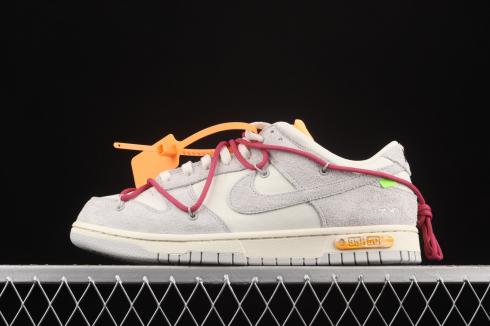 Off-White x Nike SB Dunk Low Lot 35 of 50 Neutral Gray Rose Red DJ0950-114
