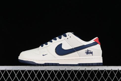 Stussy x Nike SB Dunk Low Off White Navy Blue Red DQ1098-379