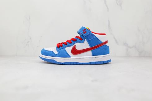 รองเท้าเด็ก Nike SB Dunk Mid PRO ISO สีขาวสีน้ำเงินสีแดง CD6754-400