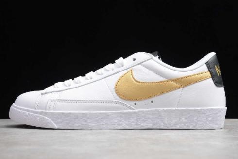 2019 Nike Blazer Düşük QS HH Beyaz Metalik Altın Siyah AV9370 107,ayakkabı,spor ayakkabı