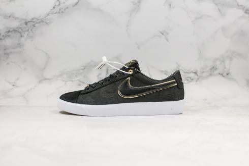 Clot X Nike SB Blazer Düşük Siyah Beyaz Altın Metalik Ayakkabı CJ5842-100,ayakkabı,spor ayakkabı