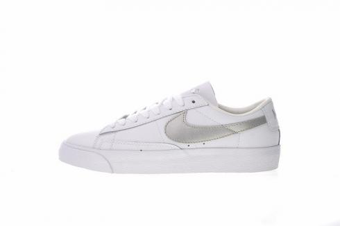 Nike Blazer Düşük LE Beyaz Metalik Gümüş Deri Günlük Ayakkabılar AA3961-101,ayakkabı,spor ayakkabı