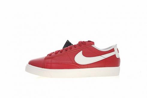 Nike Blazer Low Premium Sapatos Casuais Couro Ginásio Vermelho Branco 454471-601