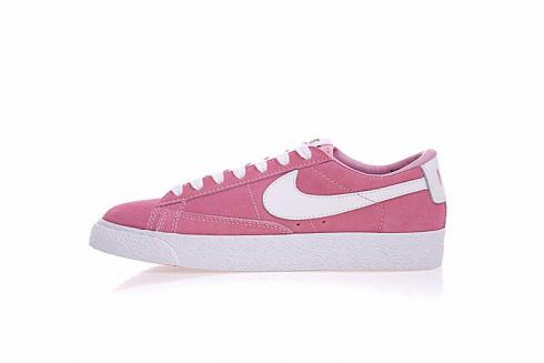 Nike Blazer Low Suede Pink White Womens Running Shoes 488060-081