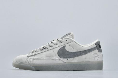 Nike Blazer Low x Reigning Champ 2.0 harmaat mokkanahkaiset Unisex-kengät 454471-009