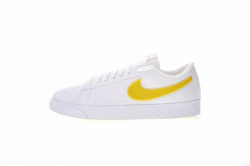 Nike SB Blazer Low Pop PS Branco Amarelo Sapatos Casuais AQ5605-101