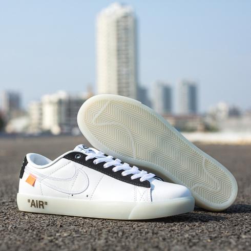 OFF WHITE X Nike Blazer Low SB Sapatos Branco Preto
