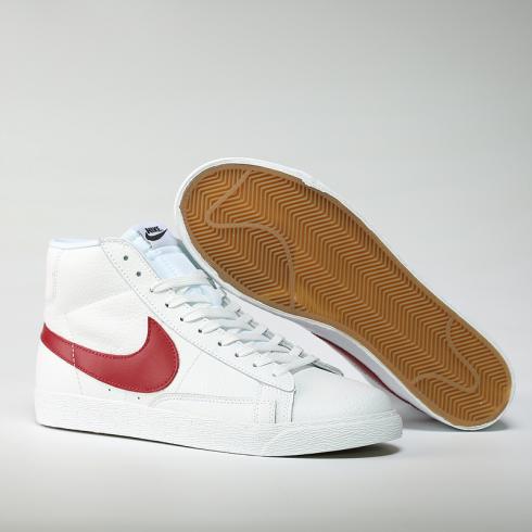 Nike Blazer Mid Lifestyle Chaussures Blanc Rouge