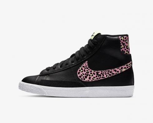 Sepatu Nike SB Blazer Mid GS Black Pink Rise Cheetah White DA4674-001