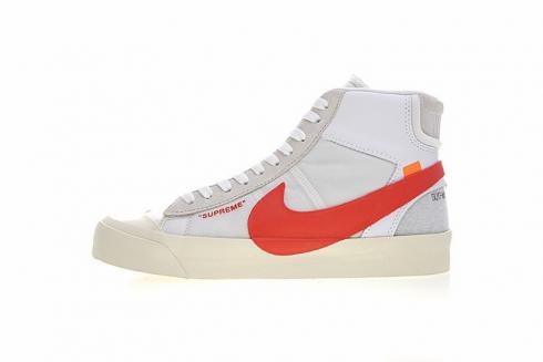 Supreme x Nike Blazer Mid x Off White OW Λευκό κόκκινο AA3832-006