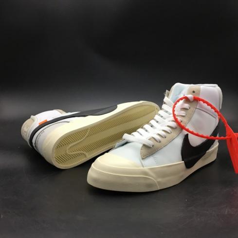 UNC OFF White x Nike Blazer Mid O SB schoenen Lichtgrijs Zwart