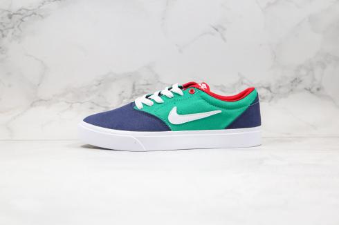 Nike SB Charge Solarsoft Midnight Navy Green White Blue Shoes CD6279-401