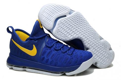 Nike KD 9 Kevin Durant รองเท้าบาสเก็ตบอลผู้ชาย ผ้าใบ Royal Blue Yellow 843392