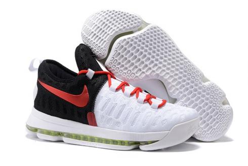 Nike KD 9 Kevin Durant tênis de basquete masculino branco preto vermelho 843392