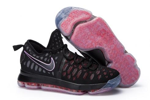 Nike KD 9 Mic Drop Men รองเท้าผ้าใบบาสเก็ตบอลรองเท้าสีดำสีแดง 843392-015