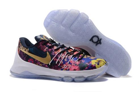 Nike KD Kevin Durant Men Basketball Shoes Purple Gold Flower Multi color 818303-992