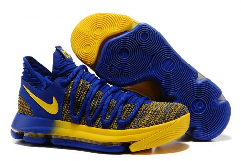 Sepatu Basket Nike Zoom KD X 10 Pria Royal Blue Yellow