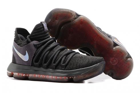 Nike Zoom KD X 10 รองเท้าบาสเก็ตบอลผู้ชายสีดำสีส้มเงิน 909139