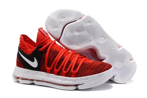 Nike Zoom KD X 10 รองเท้าบาสเก็ตบอลผู้ชายจีนสีแดงสีขาวสีดำ