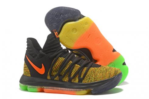Nike Zoom KD X 10 Hombres Zapatos De Baloncesto Oro Naranja Color