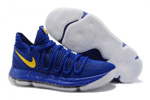 Nike Zoom KD X 10 Sepatu Basket Pria Warrior Royal Blue Yellow