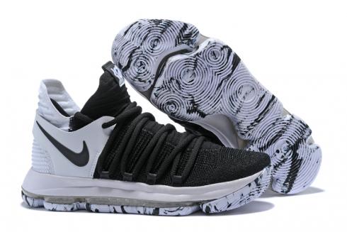 Nike Zoom KD X 10 Heren Basketbalschoenen Wit Zwart Speciaal Nieuw