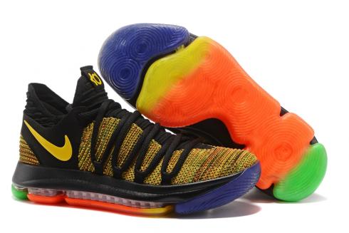 Nike Zoom KD X 10 Pánské basketbalové boty Žlutá Černá Oranžová