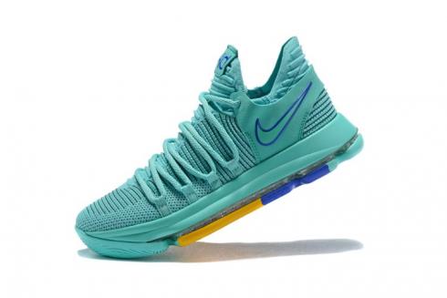 Hombres Nike KD 10 City Edition 2 Hyper Turquoise Racer Azul 897816 300