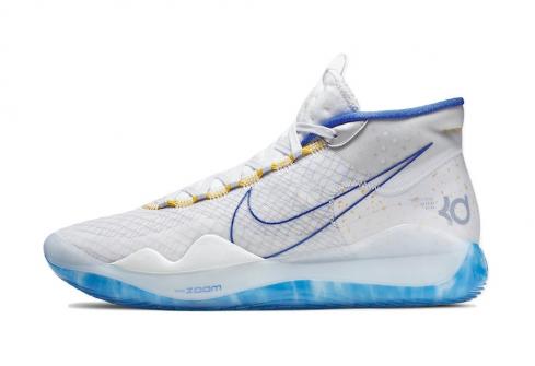 Nike KD 12 Warriors Home Wit Game Royal Amarillo AR4229-100