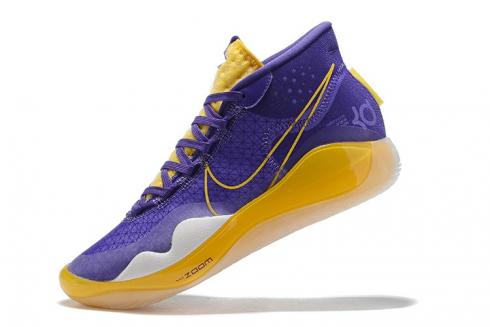 Nike Zoom KD 12 EP Lakers Púrpura Amarillo Zapatos de baloncesto AR4229-985
