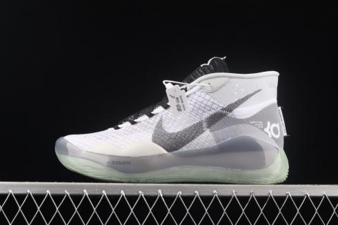 Nike Zoom KD 12 Team Bank бели черни баскетболни обувки CN9518-100